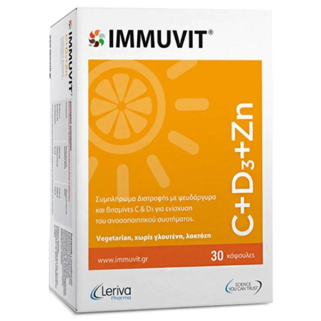 Leriva Pharma Immuvit C+D3+Zn, 30caps