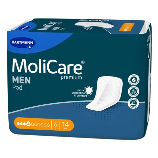 HARTMANN MoliCare Premium Men Pad Ανδρικές Σερβιέτες 4 Σταγόνων 14τμχ