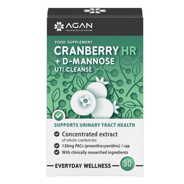 AGAN CRANBERRY HR PLUS D-MANNOSE 30 VCAPS