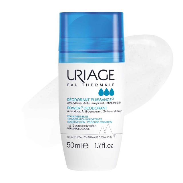 Uriage Power 3 Deodorant Anti-perspirant Υποαλλεργικό Αποσμητικό Roll-On 50ml