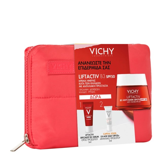 Vichy Promo Liftactiv B3 Anti-Dark Spots SPF50, 50ml & Specialist B3 Serum 5ml & Capital Soleil UV-Age Daily SPF50+ 3ml σε Μοντέρνο Τσαντάκι