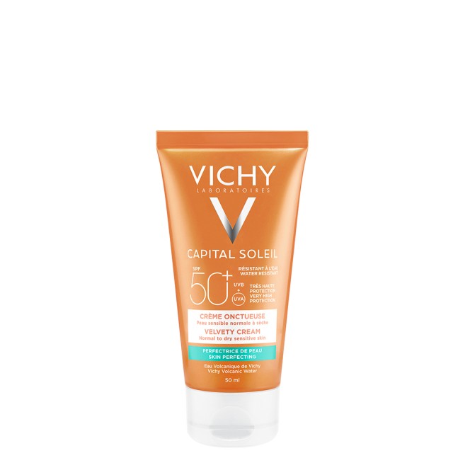 Vichy Capital Soleil Cream Αντηλιακό Προσώπου Με Βελούδινη Υφή Για Κανονικές & Ξηρές Επιδερμίδες SPF50 50 ml