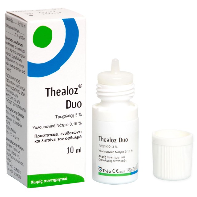 Thea Pharma Hellas Thealoz Duo Relief Οφθαλμικές Σταγόνες Με Υαλουρονικό Οξύ Για Ξηροφθαλμία 10ml