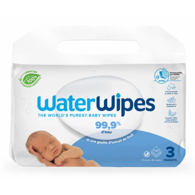 WaterWipes Άοσμα Μωρομάντηλα 3πακέτα/48τμχ - 144 μαντηλάκια