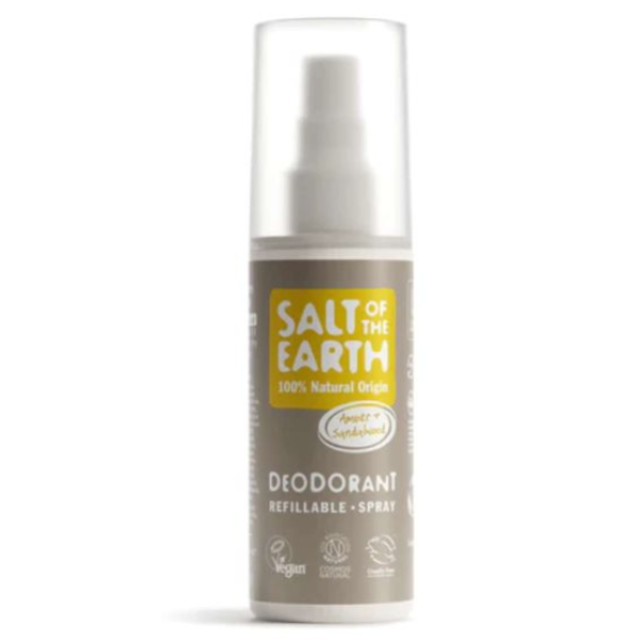 Salt of the Earth Vegan Natural Deodorant Spray Amber & Sandalwood Αποσμητικό Σπρέι, 100ml