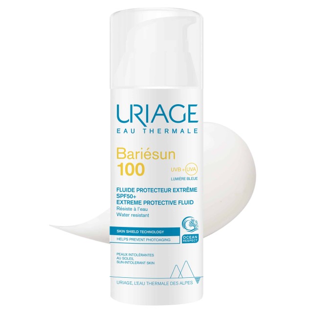 Uriage Bariesun 100 Extreme Protective Fluid Αντιηλιακή Λεπτόρευστη Κρέμα Για Δέρμα Δυσανεκτικό Στον Ήλιο SPF50+ 50ml