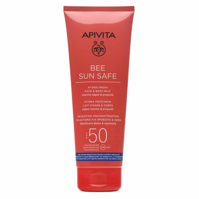 Apivita Bee Sun Safe Hydra Fresh Face & Body Milk Ενυδατικό Αντηλιακό Γαλάκτωμα για Πρόσωπο & Σώμα SPF50 200ml