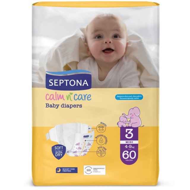 Septona Calm N Care Πάνες Midi No3 4-9kg 60τμχ