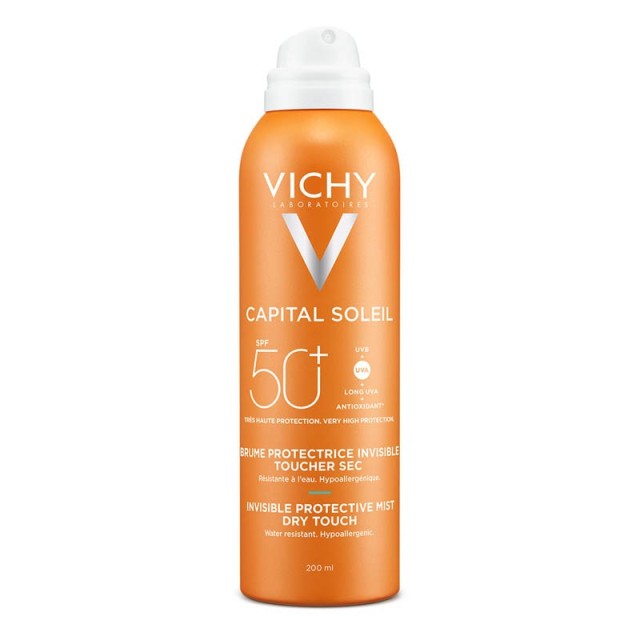 VICHY Ideal Soleil SPF50 Ενυδατικό Αντηλιακό Αόρατο Mist σε Σπρέι για Πρόσωπο & Σώμα 200ml