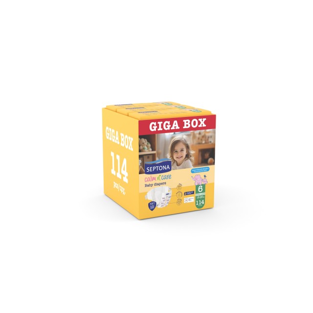 Septona Calm N Care Πάνες Extra Large No 6 (13-20Kg) 114 (3x38τεμ) Giga Box