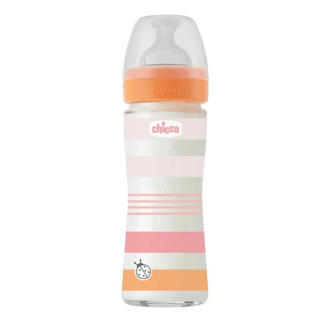 Chicco Bottle Well Being Anti-Colic System Μπιμπερό Γυάλινο 0m+, 240ml