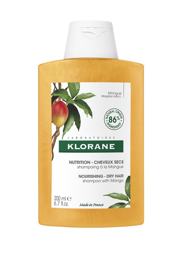 Klorane Mango Nourishing Shampoo Σαμπουάν Με Βούτυρο Μάνγκο Για Αναδόμηση/Θρέψη Για Ξηρά Μαλλιά 200ml