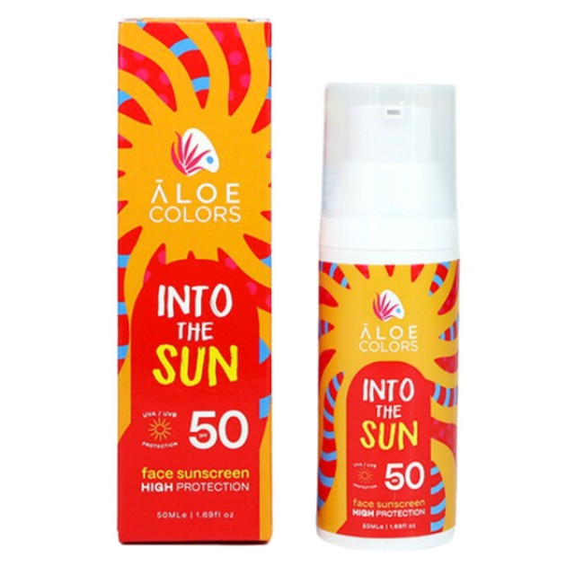 Aloe+ Colors Into The Sun SPF50 Face Sunscreen Αντηλιακή Κρέμα Προσώπου Υψηλής Προστασίας 50ml