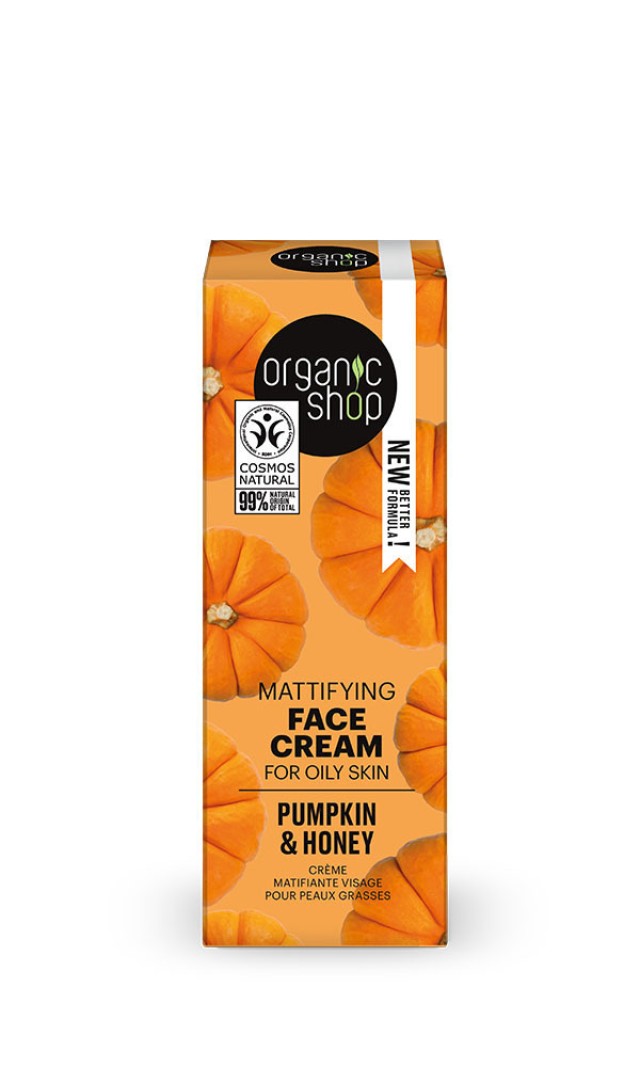 Natura Siberica Organic Shop Mattifying Face Cream Pumpkin & Honey Κρέμα Προσώπου Ματ Αποτέλεσμα Για Λιπαρή Επιδερμίδα Κολοκύθα & Μέλι 50ml