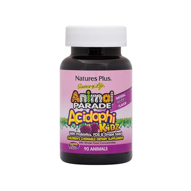 Natures Plus Animal Parade Acidophikidz Berry Flavor Συμπλήρωμα Διατροφής 90 tabs