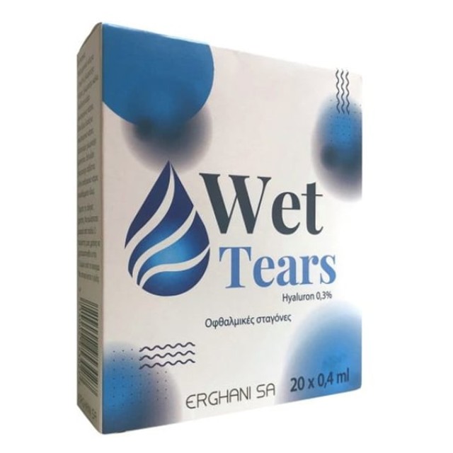 Erghani Wet Tears Hyaluron 0.3% Οφθαλμικές Σταγόνες, 20x0.4ml, 1τεμ