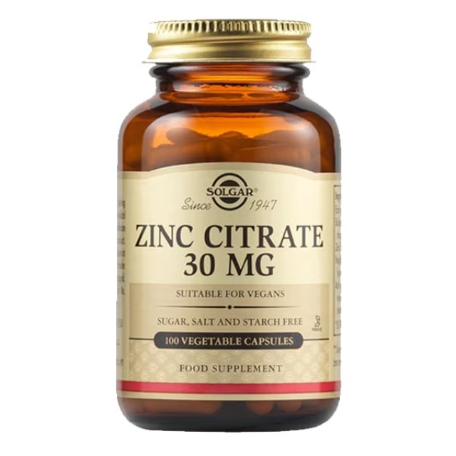 Solgar Zinc Citrate 30mg, 100veg.caps