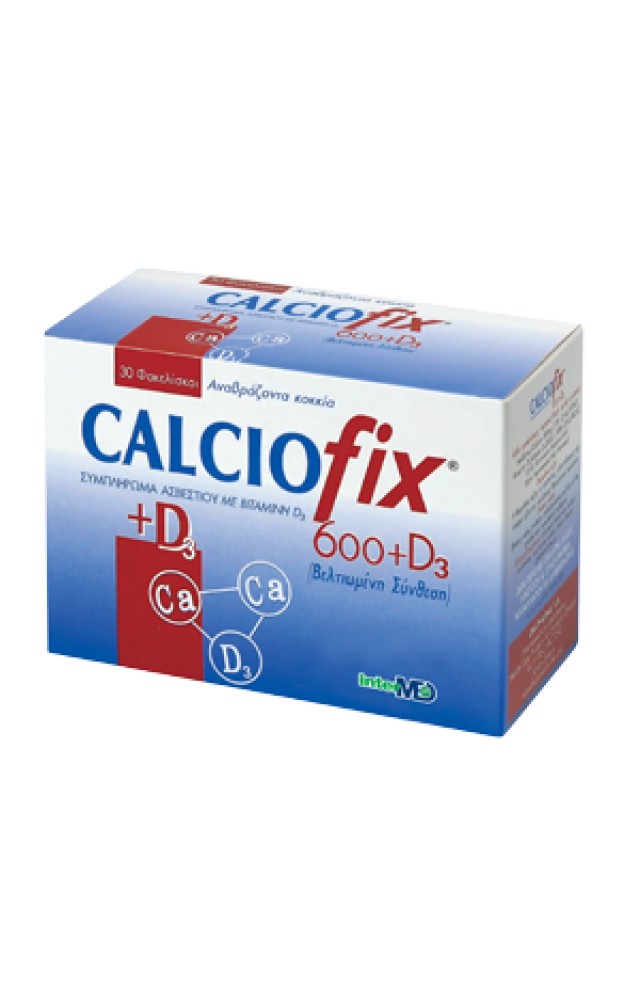 Intermed Calciofix Sachets Συμπλήρωμα Διατροφής με 600mg Ασβεστίου & 200IU D3, με Γεύση Λεμόνι, 30 sachets