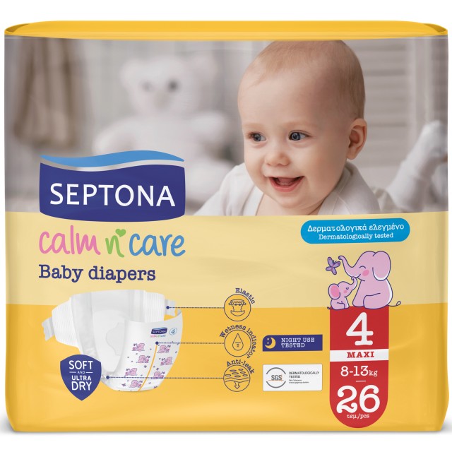 Septona Πάνες με Αυτοκόλλητο No. 4 για 8-13kg 26τμχ