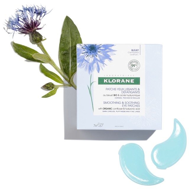 Klorane Bleuet Smothing & Soothing Eye Patches Χαλαρωτικές Κομπρέσες για Μάτια 7x2τμχ