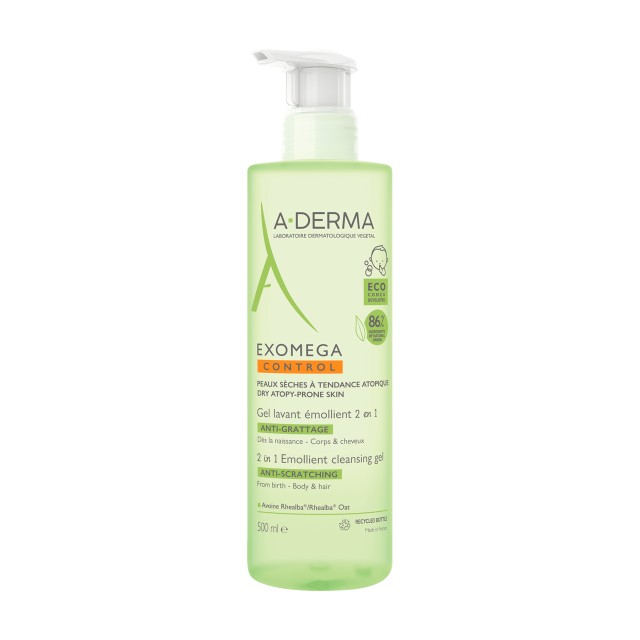 A-Derma Exomega Control Gel 2In1 Για Την Βρεφική Ατοπική Επιδερμίδα 500ml