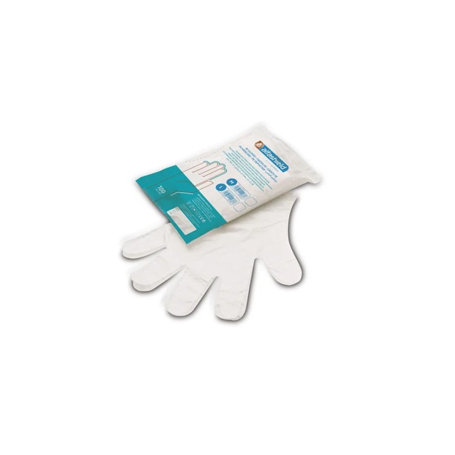 AlfaShield Non Sterile PE Gloves Medium Γάντια Πολυαιθυλενίου Υψηλής Πυκνότητας Μη Αποστειρωμένα 100 τεμάχια