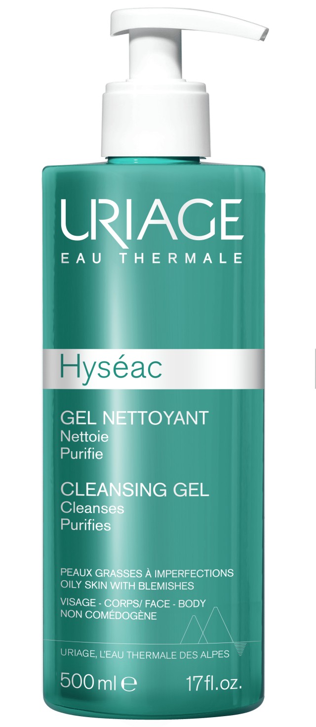 Uriage Hyseac Cleansing Gel Combination To Oily Skin Τζελ Καθαρισμού Προσώπου & Σώματος για τη Λιπαρή Επιδερμίδα με Τάση για Ακμή 500ml