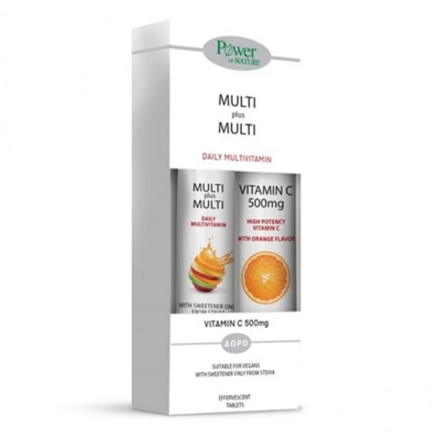 Power of Nature Promo Multi Plus Multi, 20eff.tabs & Δώρο Vitamin C 500mg, 20eff.tabs, 1σετ