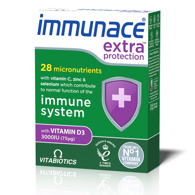 Vitabiotics Immunace Extra Protection Συμπλήρωμα Για Την Ενίσχυση Του Ανοσοποιητικού 30tabs