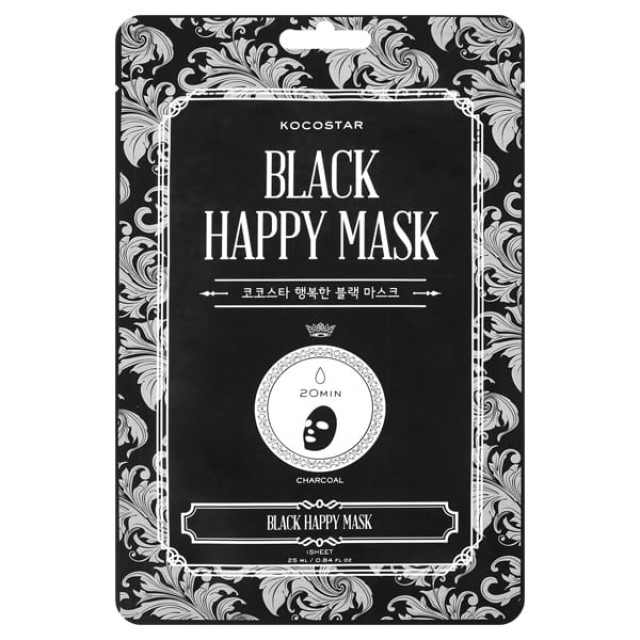 Kocostar Black Happy Mask, Μάσκα Καθαρισμού Με Άνθρακα 1τμχ