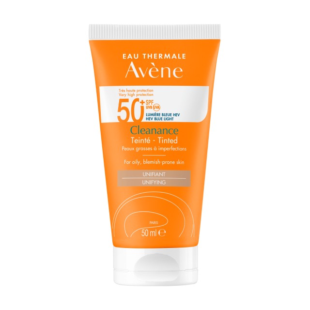 Avène Cleanance Solaire Αντηλιακό Προσώπου SPF 50+ Με Χρώμα ΓιάΤο Ευαίσθητο Λιπαρό Δέρμα Με Ατέλειες 50ml