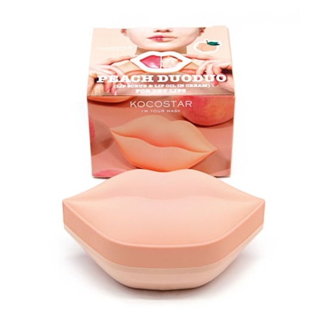 Kocostar Peach Duoduo Lip Scrub & Lip Oil in Cream για Απαλά & Ενυδατωμένα Χείλη, 43g