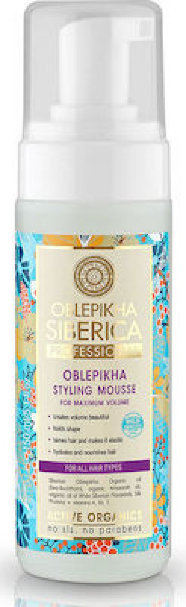 Natura Siberica Οblepikha Styling Mousse Αφρός Μαλλιών Για Μέγιστο Όγκο Για Όλους Τους Τύπους Μαλλιών 150ml