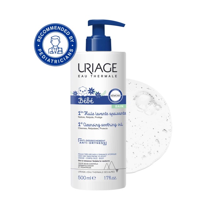 Uriage Bebe Xemose 1st Cleansing Soothing Oil Έλαιο Καθαρισμού για Πρόσωπο - Σώμα 500ml