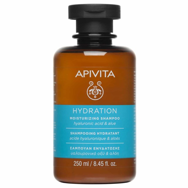 Apivita Hydration Moisturizing Shampoo Σαμπουάν Ενυδάτωσης Με Υαλουρονικό Οξύ & Αλόη Για Όλους Τους Τύπους Μαλλιών 250ml