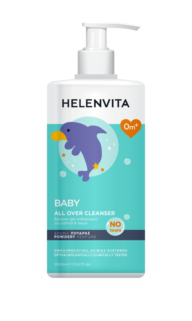 Helenvita Baby All Over Cleanser Perfume Talc 1000ml με Αντλία