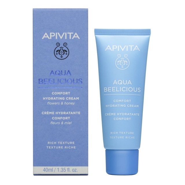 Apivita Aqua Beelicious Comfort Hydrating Cream Απαλή Κρέμα Ενυδάτωσης Πλούσιας Υφής Με Λουλούδια & Μέλι 40ml