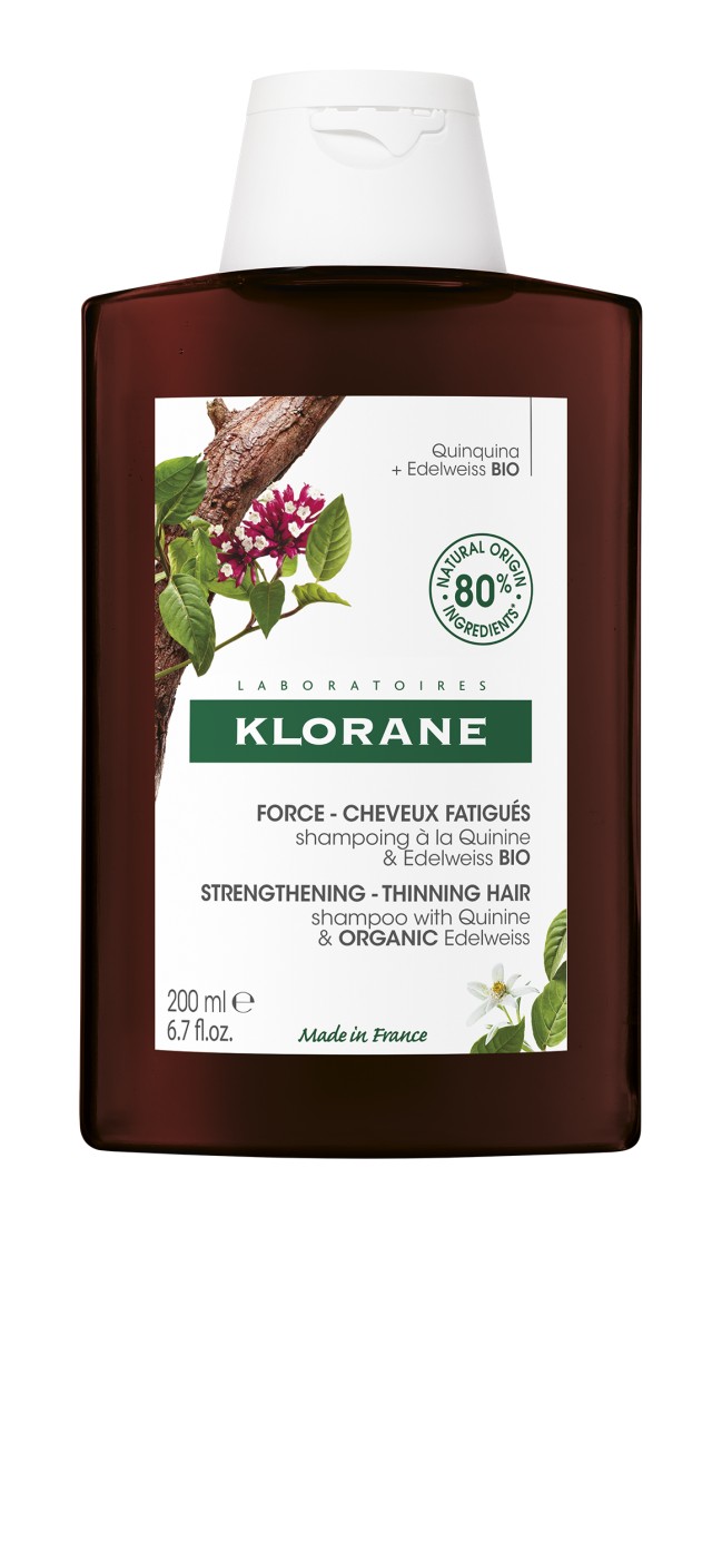 Klorane Quinine Strength Thinning Hair Loss Shampoo Σαμπουάν Κατά Της Τριχόπτωσης Με Κινίνη Και Βιολογικό Εντελβάις 200ml