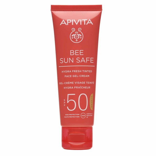 Apivita Bee Sun Safe SPF50 Αντηλιακή Ενυδατική Κρέμα-Gel Προσώπου Με Χρώμα 50ml