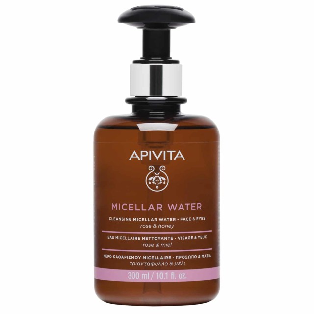 Apivita Cleansing Micellaire Water Νερό Καθαρισμού Για Πρόσωπο & Μάτια Με Τριαντάφυλλο & Μέλι 300ml