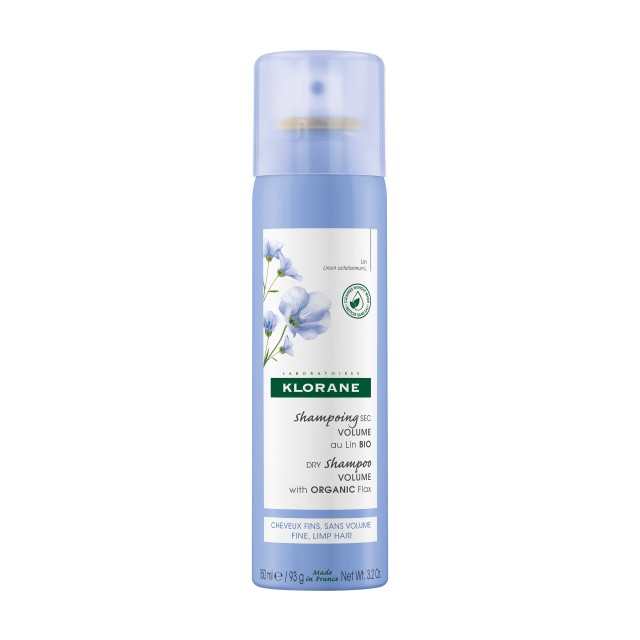 Klorane Linum Dry Shampoo Volume With Organic Flax Ξηρό Σαμπουάν Για Όγκο Με Ίνες Βιολογικού Λιναριού 150ml