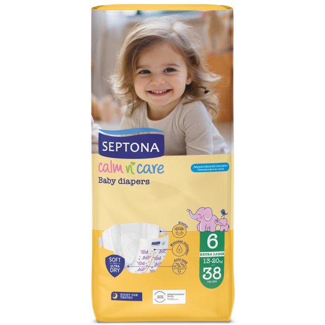 Septona Calm N Care Πάνες XL No6 13-20kg 38τμχ