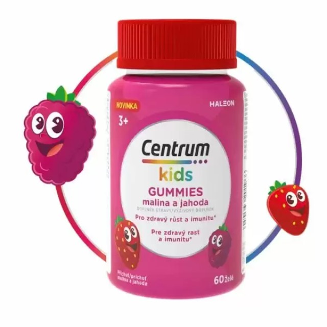 Centrum Kids Gummies Malina & Jahoda Παιδικό Συμπλήρωμα Διατροφής 60 ζελεδάκια