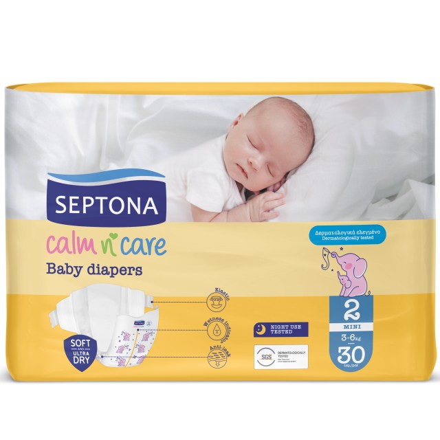 Septona Calm N Care Πάνες Mini Νο2 3-6kg 30τμχ