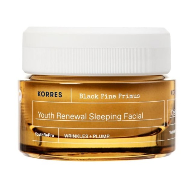 Korres Black Pine Primus Youth Renewal Sleeping Facial Κρέμα Νεότητας Νύχτας για Λείανση Ρυτίδων & Ελαστικότητα, 40ml